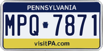 PA license plate MPQ7871
