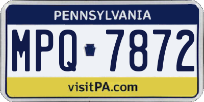 PA license plate MPQ7872