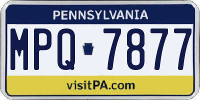 PA license plate MPQ7877