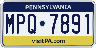 PA license plate MPQ7891