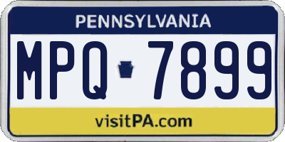 PA license plate MPQ7899