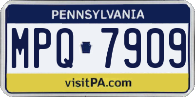 PA license plate MPQ7909