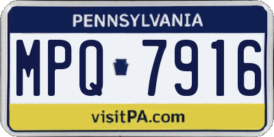 PA license plate MPQ7916