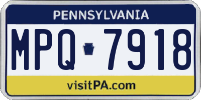 PA license plate MPQ7918