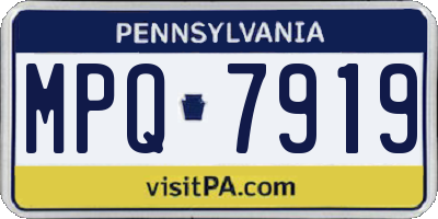 PA license plate MPQ7919