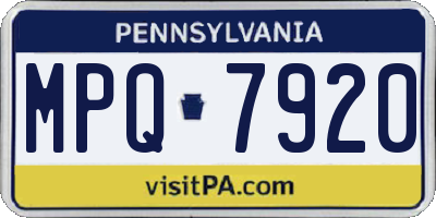 PA license plate MPQ7920