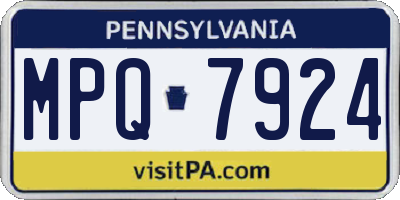 PA license plate MPQ7924