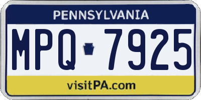 PA license plate MPQ7925