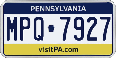 PA license plate MPQ7927