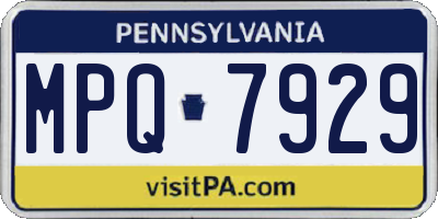 PA license plate MPQ7929