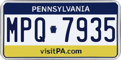 PA license plate MPQ7935