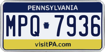 PA license plate MPQ7936