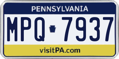 PA license plate MPQ7937