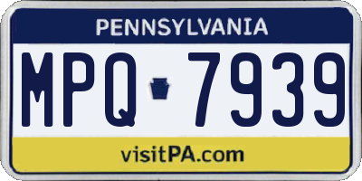 PA license plate MPQ7939