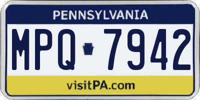 PA license plate MPQ7942
