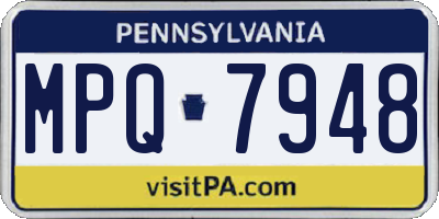 PA license plate MPQ7948