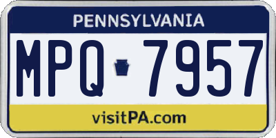 PA license plate MPQ7957