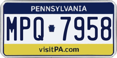 PA license plate MPQ7958