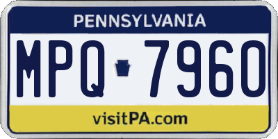PA license plate MPQ7960