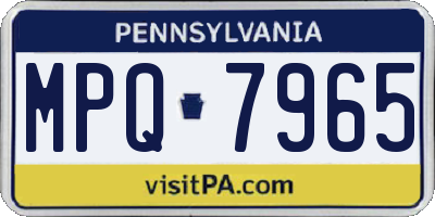 PA license plate MPQ7965