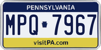 PA license plate MPQ7967