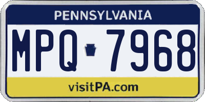 PA license plate MPQ7968