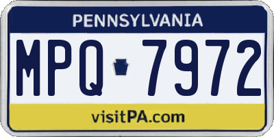 PA license plate MPQ7972
