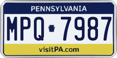 PA license plate MPQ7987
