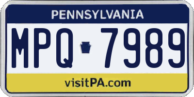 PA license plate MPQ7989