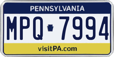 PA license plate MPQ7994