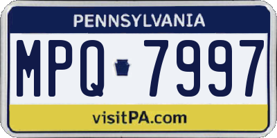 PA license plate MPQ7997