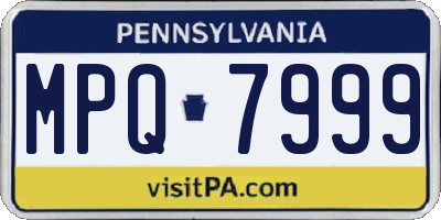 PA license plate MPQ7999
