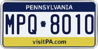 PA license plate MPQ8010