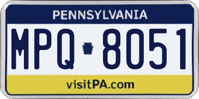 PA license plate MPQ8051