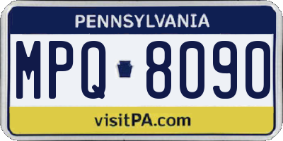 PA license plate MPQ8090