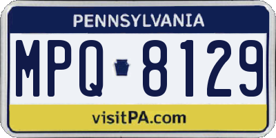 PA license plate MPQ8129