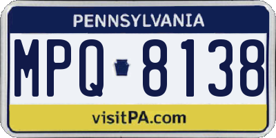 PA license plate MPQ8138