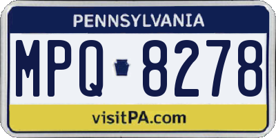 PA license plate MPQ8278