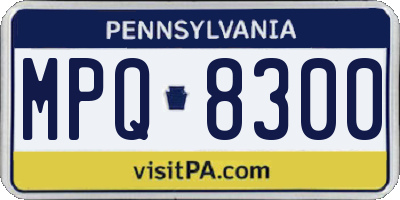 PA license plate MPQ8300