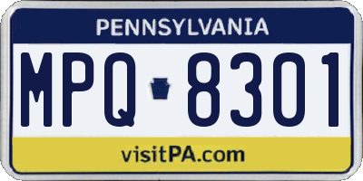 PA license plate MPQ8301