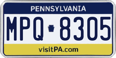 PA license plate MPQ8305