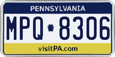 PA license plate MPQ8306