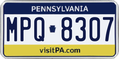 PA license plate MPQ8307