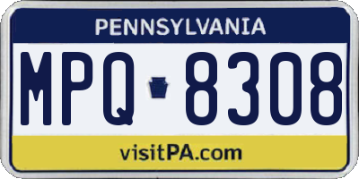 PA license plate MPQ8308