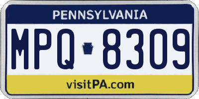 PA license plate MPQ8309