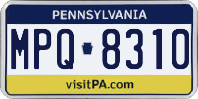 PA license plate MPQ8310