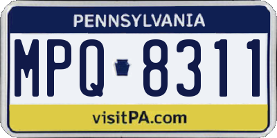 PA license plate MPQ8311