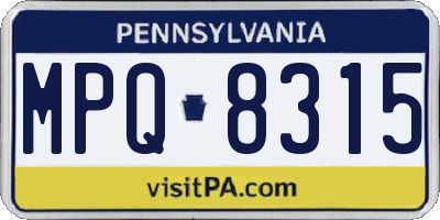 PA license plate MPQ8315