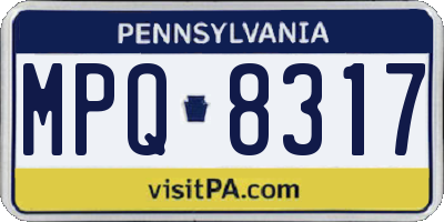 PA license plate MPQ8317
