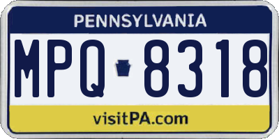 PA license plate MPQ8318